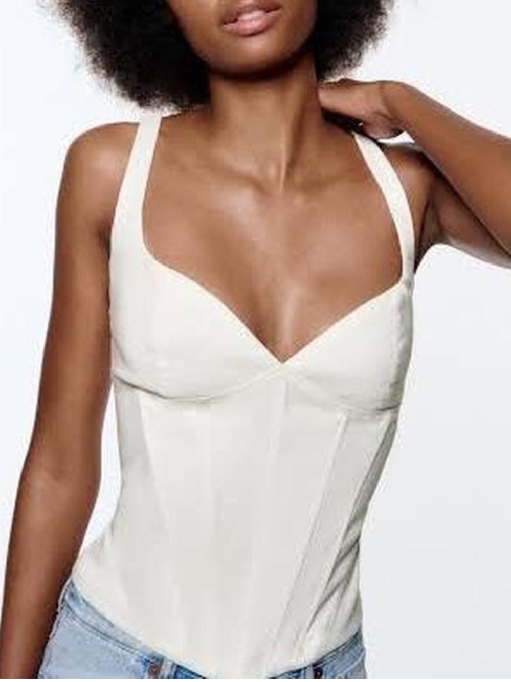 Zara Linen Structured Corset Top